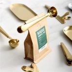 Ebulduk Kahve Ölçü Kaşığı Gold Renk 2 In 1 Mandallı Paslanmaz Çelik Kahve Ölçü Kaşığı ve Paket Klipsi