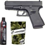 E&c Glock G19 Gen5 Airsoft Tabanca – Siyah – Silikonlu Green Gas 600 ml – 0.20G Bb – 1kg