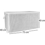 EC Shop (5 Adet) Alas Gri Çizgili Fermuarlı Maxi Boy Hurç Yastık-Yorgan-Kıyafet Düzenleyici 75*40*40 cm - 75 x 40