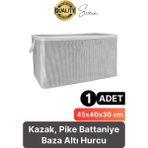 EC Shop Alas Gri Çizgili Fermuarlı Mini Boy Hurç Yastık-Kazak-Kıyafet Düzenleyici 45*40*30 cm - 45 x 40