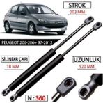 EC Shop Arotomarket Peugeot 206 Hatchback Bagaj Amortisörü Takımı Yan Sanayi 8731E6