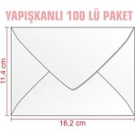 EC Shop Asil Doğan Zarf 100'LÜ 114X162 Ebat Mektup Zarfı Para Zarfı Davetiye Zarfı