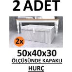 EC Shop Daisyhome 2 Adet Kapaklı Kutu Hurç Ma x i Boy 50*40*30* Çok Amaçlı Kutu Hurç