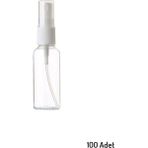EC Shop Julıano 100 Adet Boş Şişe Spreyli Kolonya Şişesi Doldurulabilir Cep Plastik Parfüm Şişesi 30 ml
