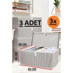 EC Shop Yegge 3 Adet Kapaklı Kutu Hurç Mega Boy 60*40*30* Çok Amaçlı Kutu Hurç