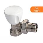 ECA 50 Adet Eca Rv3 1/2 Köşe Radyatör Valfi Petek Havlupan Vanası 602120641 Beyaz