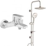 ECA Dalia Banyo Bataryası+T-MAY Banyo Ayvacık Elips Tepe Duş Takımı Seti Paslanmaz Krom
