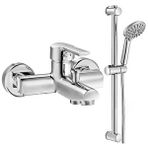ECA Eca Delta Banyo Bataryası + Eca Logica Sürgülü Duş Seti Üst Takımı Gri