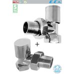 Eca G 1/2” Köşe Radyatör Vanası Krom Volanlı Köşe Radyatör Valf E.c.a 2 Adet 602120280