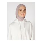 Ecardin Çizgi Desenli Çapraz Spor Tesettür Bone Türban - ST308 Duman Gülü