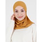 Ecardin Düz Logo Hijab Hf - Premium Spor Günlük Başörtüsü Hazır Konforlu Tesettür Hijab Bone - Açık Hardal - Standart