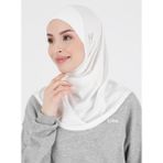 Ecardin Düz Logo Hijab Hf - Premium Spor Günlük Başörtüsü Hazır Konforlu Tesettür Hijab Bone - Açık Krem - Standart