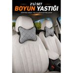 ECARTEKS PREMİUM QUALİTY CAR ACCESSORİES Ortopedik Oto Boyun Yastığı - Her Araca Uyumlu Konforlu Seyahat Boyunluk Gri