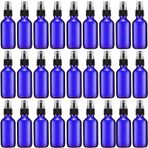 Eccliy 32 Adet 56 ml Cam Püskürtme Şişeleri Küçük Boş İnce Sis Şişesi Yeniden Doldurulabilir Kozmetik Şişeleri, Esansiyel Yağlar, Seyahat, Saç, Temizlik, Cilt Bakımı, Kozmetik, Banyo, Bitkiler için Mavi