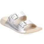 Ecco 2ND Cozmo W Flat Saf Gümüş Kadın Sandalet