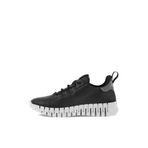 Ecco Siyah Kadın Gruuv W Black Light Grey Deri Terlik