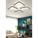 Ece Aydınlatma Marcel 3 Renk Işıklı Plafonyer Modern LED Avize - Siyah
