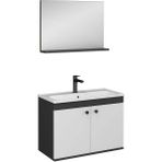 Ece Banyo 22RVS002080E City Antrasit Beyaz 80 Banyo Dolabı Seti