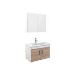 Ece Banyo Gama 80 cm Sonoma Meşe Beyaz Banyo Dolabı