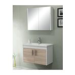 Ece Banyo Gama 80 cm Sonomo Meşe Beyaz Banyo Dolabı