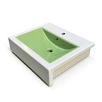 Ece Banyo - Sekura Dolay Uyumlu Lavabo 59 cm Beyaz, Fıstık Yeşili - 7735-4