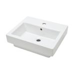 Ece Banyo - Sekura Tezgah Üstü Kare Lavabo 48 cm Beyaz - 7102
