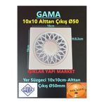 ece life Yer Süzgeci-Sifon-Pis Su Gideri 10x10cm-Alttan Çıkış-Çap: Ø50mm