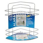 Ece Metal Alara Metal İki Raflı Banyo Köşesi Gümüş