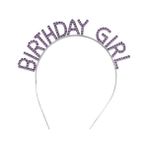 Ece Pazarlama Mor Renk Kristal Taşlı Parlak Birthday Girl Yazılı Taç