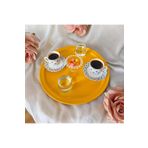 EceAksesuar Metal Sunum Tepsisi, Kahve Tepsisi, Çay Tepsisi, 30 Cm Yuvarlak Tepsi sarı 30 cm