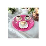 EceAksesuar Metal Sunum Tepsisi, Kahve Tepsisi, Çay Tepsisi, 30 Cm Yuvarlak Tepsi