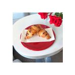 EceAksesuar Metal Tepsi Metal Tabak 6 Adet Yuvarlak Çay Ve Kahve Sunum Tepsisi Sunumluk Tabak 17 cm kırmızı 17 x 17
