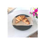 EceAksesuar Metal Tepsi Metal Tabak 6 Adet Yuvarlak Çay Ve Kahve Sunum Tepsisi Sunumluk Tabak 17 cm siyah 17 x 17