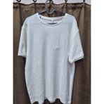 Ecem Tekstil Erkek Beyaz Dokulu Oversize Tişört – Rahat Kesim - Ekru