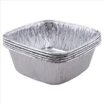 Ecen Plast 100 Adet Alüminyum Sütlaç KASESI,11X11X4.3CM Standart Aşüre Kabı 1 Porsiyon 280G Kare Alüminyum Kase