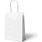 Ecen Plast Beyaz Kağıt Çanta 18X8X24CM 25 Li