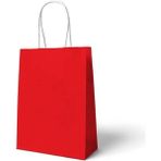 Ecen Plast Kırmızı Kraft Çanta 18X8X24 ( 50 Adet ) ( Kağıt Poşet Çanta )