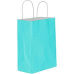 Ecen Plast Mavi Kraft Çanta 18X8X24 ( 100 Adet ) ( Kağıt Poşet Çanta )