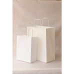 Ecen Plast Orta Boy (25*12*31)Beyaz Kağıt Çanta/ Kağıt Poşet 5 Adet