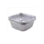 ecenplast 100 Adet Alüminyum Sütlaç Kasesi,11x11x4.3cm Standart Aşüre Kabı 1 Porsiyon 280g Kare Alüminyum Kase