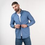 Ecer Ecer Slimfit Erkek Desenli Kot Gömlek - Mavi