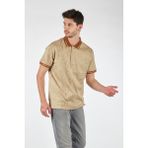 Ecer Erkek Polo Yaka Kısa Kol Tişört - Minimalist Desen - Günlük Stil - Bej
