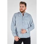 Ecer Erkek Uzun Kol Kadife Gömlek - Minimalist & Şık - Açık Mavi - 2XL