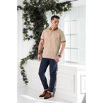 Ecer Regular Fit Superfine Pamuk Polo Yaka Desenli Erkek T-Shirt kahverengi