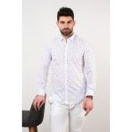 Ecer Slimfit Desenli Yazlık Erkek Gömlek kirmizi