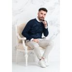 Ecer Slimfit Sıfır Yaka Ince Erkek Triko Kazak - 2XL - Lacivert
