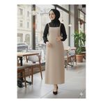 ECEYLÜL MODA Bej Tesettür İp Askılı Jile (Elbise Uzun Boydan Salopet Elbise Moda Trendi)