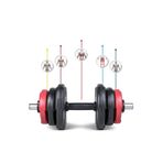 ECG Kırmızı Spor 18 Kg (1x 18kg) Dambıl Seti Kırmızı Siyah Vinyl 18 kg Dambıl Seti