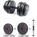 Ecg Spor 1 x 25 kg Dambıl Seti | Yerli Üretim – 2 Yıl Garantili ve Dayanıklı Ürün - Siyah
