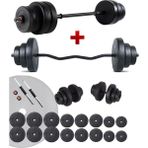 Ecgspor 108 kg Z Bar Halter Seti ve Dambıl Seti Ağırlık Siyah Materyal Özellikli Dayanıklı Fitness Seti